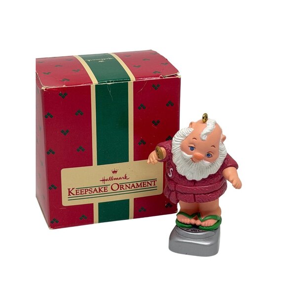 VTG Hallmark 1986 Keepsake Ornament Tipping The Scales Santa Handcrafted Christm - Picture 5 of 5